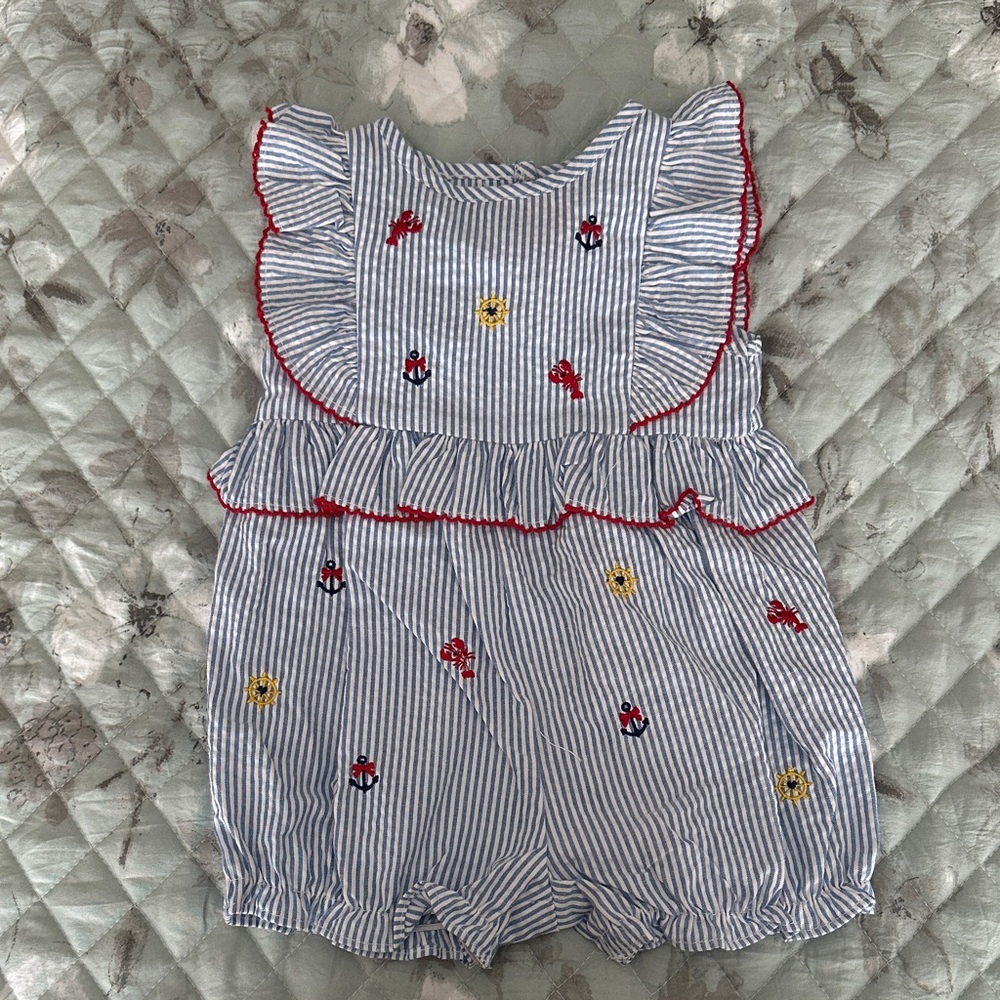 Good Lad Blue and White Striped One Piece